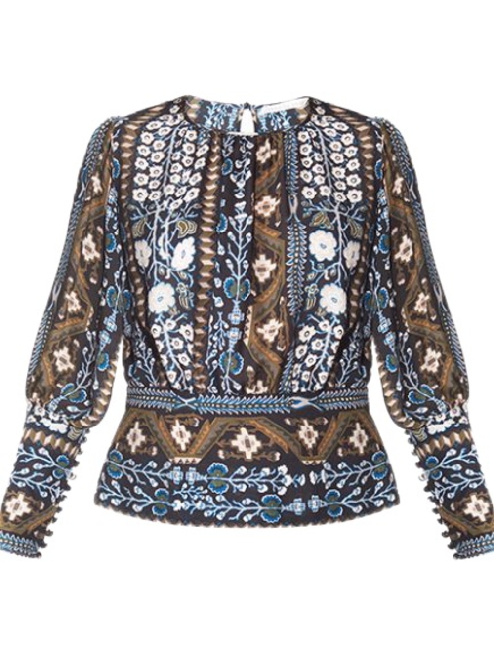 Veronica Beard NWOT Anouk Paisley Silk Blouse with Mutton Sleeves Size 6 - Picture 2 of 7